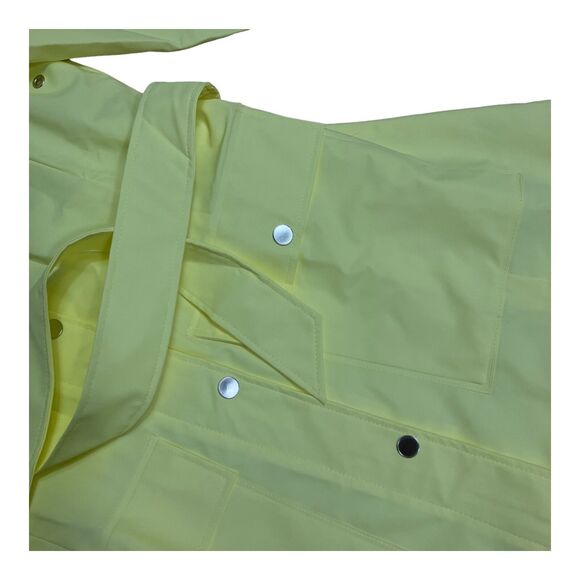RAINS Curve Raincoat Large Yellow Hooded Belted Waterproof Jacket 18130 - Picture 3 of 6